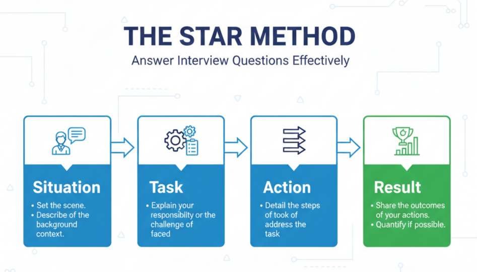 STAR method diagram for part time job interview tips UK