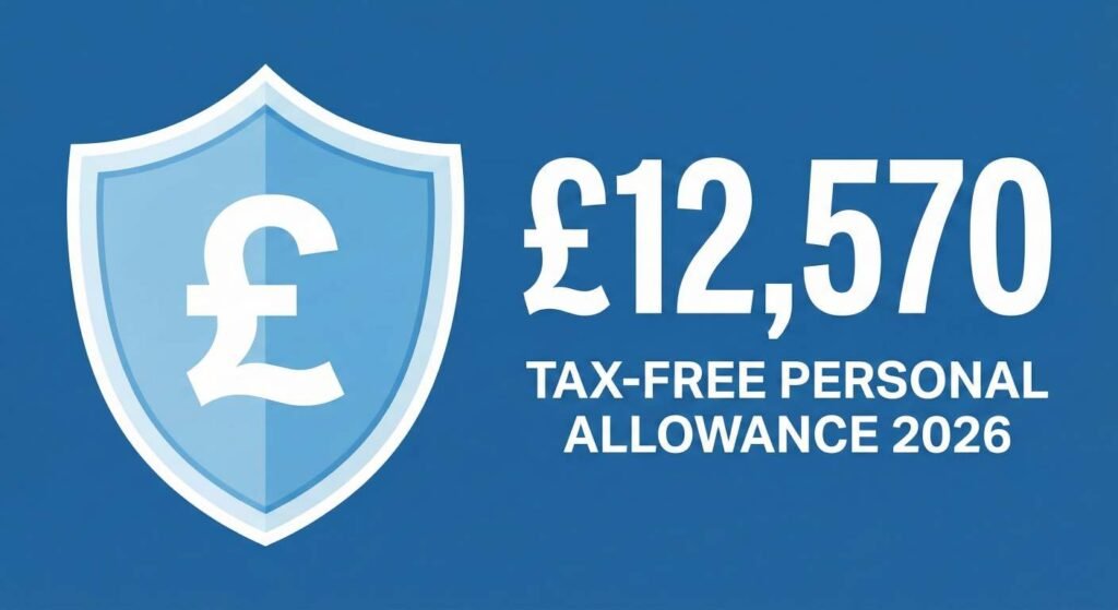 Infographic showing the £12,570 tax-free personal allowance in the UK