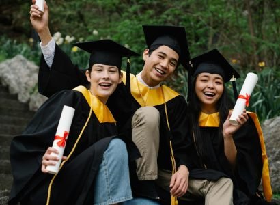 International student celebrating graduation and exploring graduate visa work rights UK