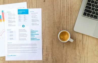 UK standard CV for part time jobs professional layout on a desk
